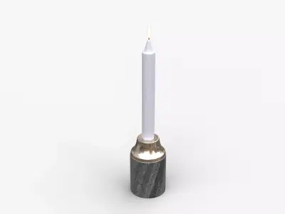 Low Marble Candleholder Low-poly 3D model