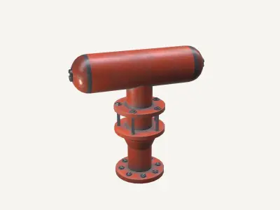 Industrial Water Hydrant Low-poly 3D model