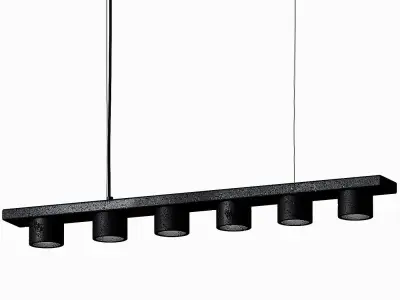 Lava Stone and Aluminum Pendant Light T6 by Buzao 3D model