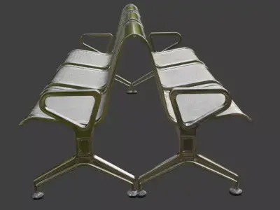 Airport bench 3D model