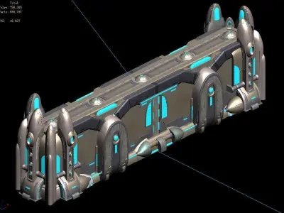 Space Station - City Wall 03 3D model