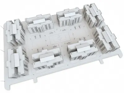 Apartment Block 3D model purchase