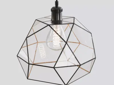 Pendant geometric glass light The Big Dome Free 3D model