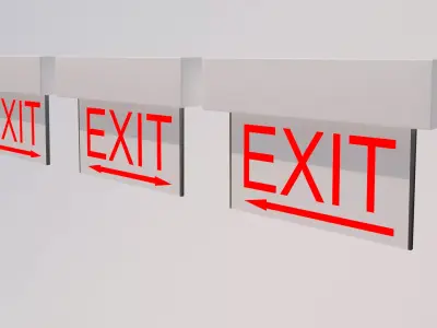 Exit Sign-001 Directional 3D model