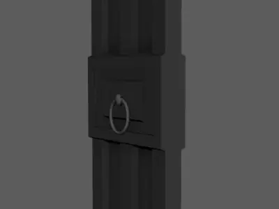 Medieval Old door Low-poly 3D model