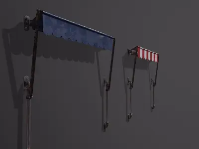 Awning gameprop Low-poly 3D model