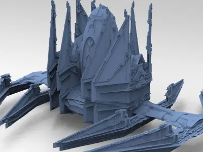 Sci-Fi Ocean Tech ship 2 3D model