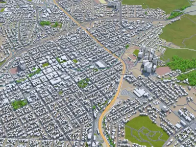 San Luis Obispo California USA 20km Low-poly 3D model