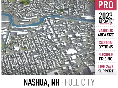 Nashua - 3D City Model Low-poly 3D model