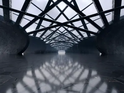 Parametric Futuristic Passage- Architecture Background- V2U7 Low-poly 3D model