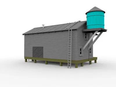 warehouse model 1 87 scale railway diorama HO scale  3d print 3D print model