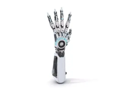 Futuristic Robotic Hand model pack with articulated fingers Low-poly 3D model