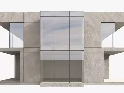 Showroom building Low-poly 3D model