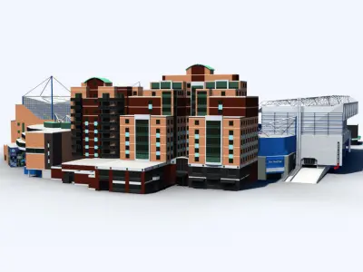 Stamford Bridge Stadium Low Poly Version Low-poly 3D model