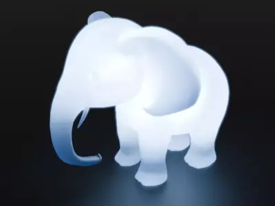 Indirect lighting of elephant 3D model