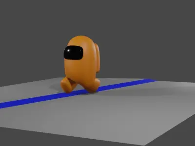 Among us character Low-poly 3D model