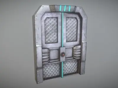 Cyberpunk Sci-fi Door 3 FREE Free low-poly 3D model