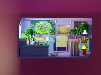 Garage laboratory from the animated series Rick and Morty 3D model