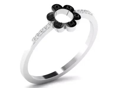 Light Weight White Gold Diamond Ring  -DR-6319 3D print model