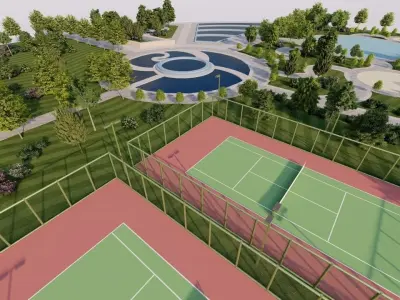 park-public park-Private Park Landscape 3D model