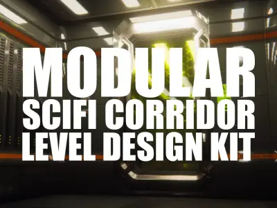 Modular Sci-Fi Corridor Design Kit Low-poly 3D model