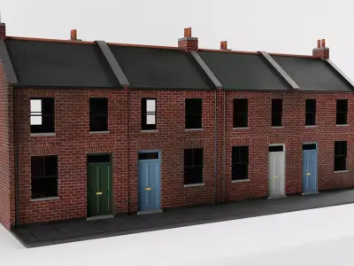 Row of Victorian Houses 3D model