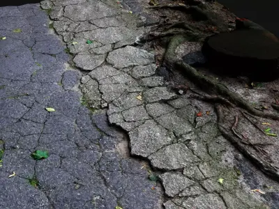 damaged concrete road cracked debris PBR photogrammetry Low-poly 3D model