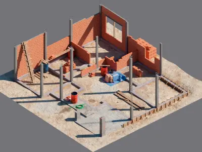 Simple construction N4  Low-poly 3D model