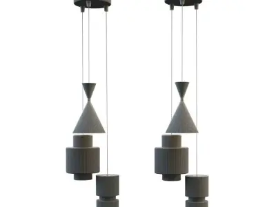 Modern Geometric Cluster Pendant Light Collection 3D model