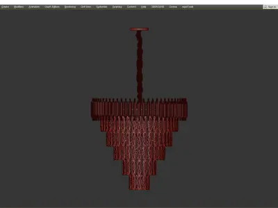Black Chandelier Crystal D 66 Low-poly 3D model