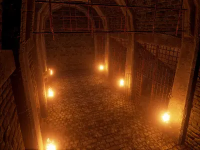 Modular Dungeon PBR Low-poly 3D model