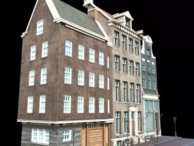 European Buildings Low-poly 3D model