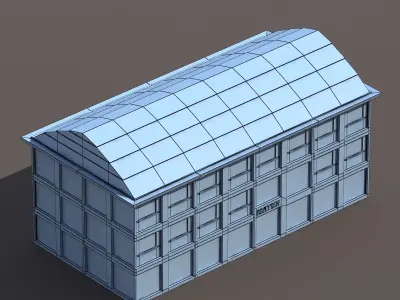 Factory Low poly Modular 3d Model Low-poly 3D model