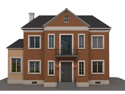 Classic Red Brick House 3D Model 3D model