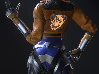 Robot Famele CyberPunk PBR  Unity Texture GameReady Low-poly 3D model