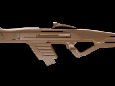 Sci Fi gun Low-poly 3D model 4