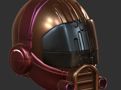 Gas mask helmet 3d model scifi Low-poly 0 Low-poly 3D model