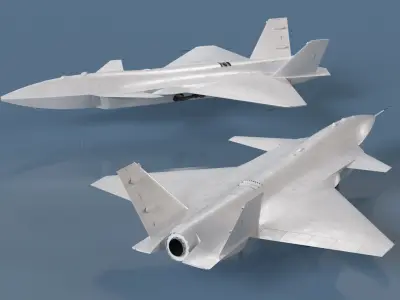  Stealth Unmanned Fighter Jet White Rigged for Maya 