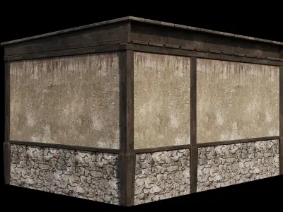 Medieval Houses Pack 76-77-78-79-80 - 4K Textures Game Ready Low-poly 3D model