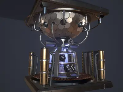 Sci-Fi Reactor Core Low-poly 3D model