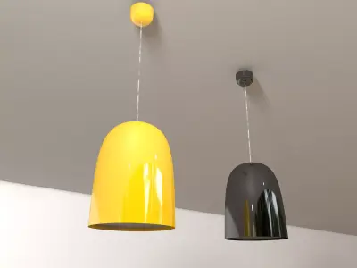 Yellow and black pendant light 3D model