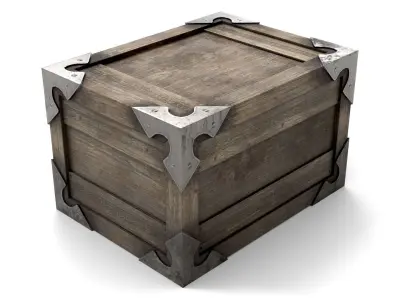 Ancient Wooden Box 2 Low-poly 3D model