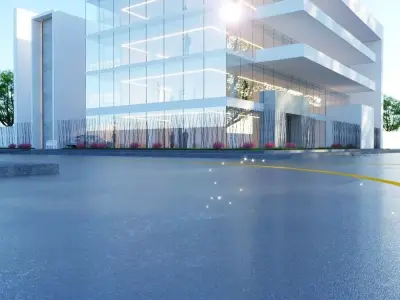 3D Model Bank Building at City Intersection Low-poly 3D model