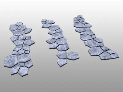 Stone ground tiles 3D model