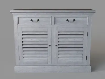 Marcy Shutter 2 Door Cabinet Grey 3D model