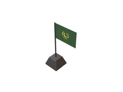 Presidential standard of Pakistan 1974 Flag Low-poly 3D model