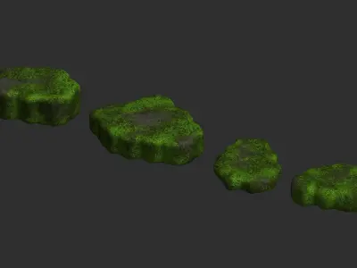 Cave Platforms 2 - Moss 2 Low-poly 3D model