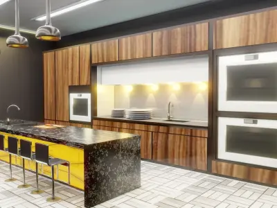 Kitchen Modern Low-poly 3D model