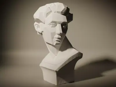 Low Poly Classical Bust Sculpture - 3D Printable Model 3D print model