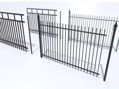 Metal Fences Pack 2 Low-poly 3D model